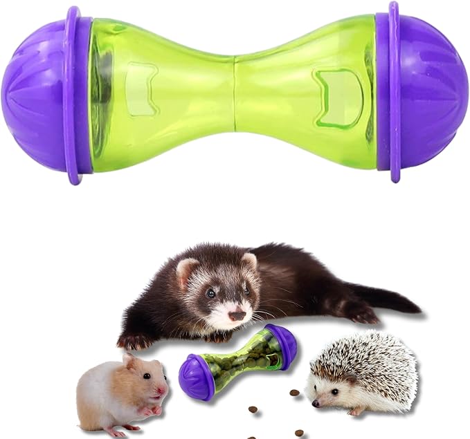 Ferret Treat Ball Interactive Toy Balls for Small Animal, Enrichment Toys Ferrets Dry Food Ball for Ferrets Guinea Pig Rat Chinchilla Hedgehog Bunny, Pet Ferret Accessories (L, Bone)