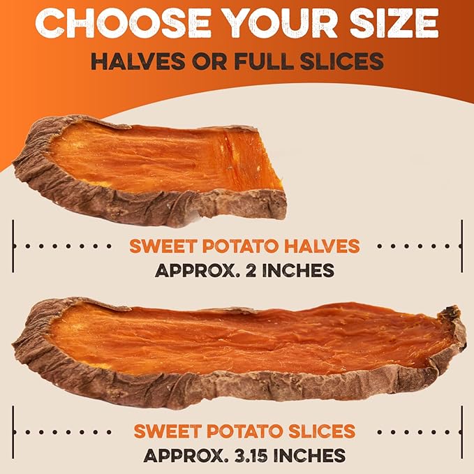 BRUTUS & BARNABY Dried Sweet Potato Dog Treats, Half Slices, 5 lb, 2 Pack | Single ingredient chews, healthy, hypoallergenic; gentle on sensitive stomachs. Made in USA, bite size for small breeds