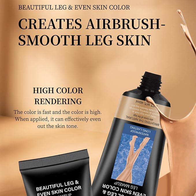 Leg Makeup Waterproof No Transfer, Body Makeup Waterproof No Transfer, Tattoo Cover Up MakeUp WaterProof, WaterProof LEG MakeUP Cream, Instant Tanning Legs, Body Foundation (#02, Medium)