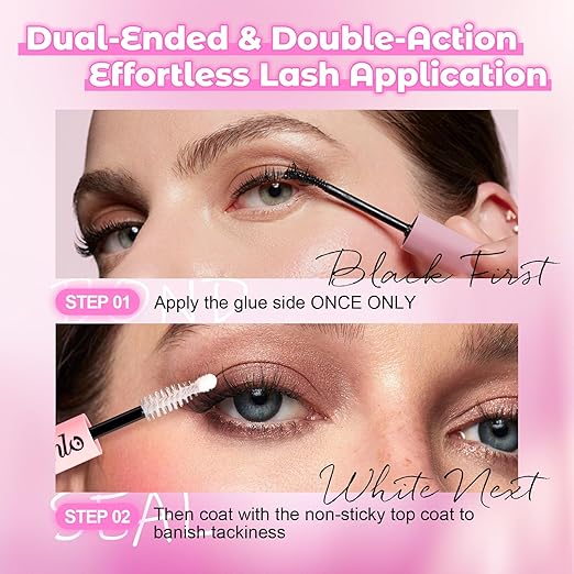 2-Pack Cluster Lash Glue Set - Dual-Ended Bond & Seal Adhesive, Waterproof & Long Lasting, Easy Application for Lash Extensions
