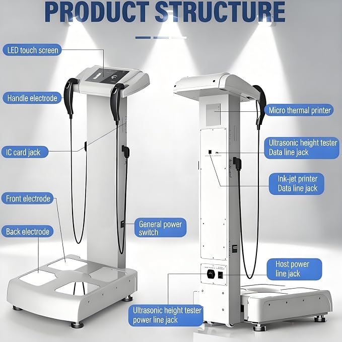 Professional Intelligent Human Body Fat Scale Element Health Analyzer Machine Printer Body Composition Body Mass Scanner Measurement Full Body Health Analyzer Cream