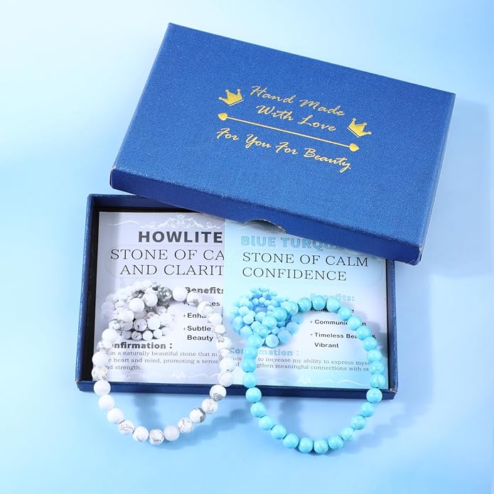 NCB 2.3-Piece 4mm Natural Crystal Gemstone Stretch Bracelets – Handmade Reiki Energy Healing Jewelry for Meditation,Yoga, Unisex