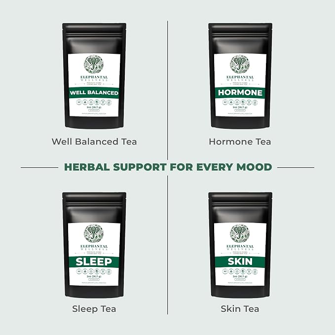Elephantal Wellness Premium Detox Herbal Tea | Daily Liver, Kidney, Blood & Digestive Support with Turmeric, Nettle Tea, Milk Thistle, Dandelion Tea & Burdock | Handmade, Caffeine-Free Loose Leaf Blend | 2oz, 20 Servings