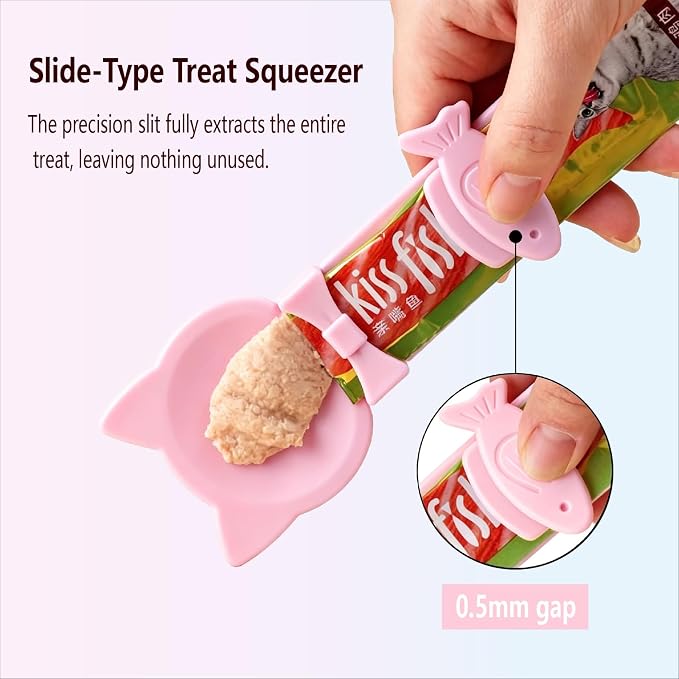 3PCS Cat Treat Spoon, Lickable Cat Treat Dispenser Squeeze, Multi-Function Feeding Spoon for Churu Paste Licky Treats & Wet Food(3 Colors)