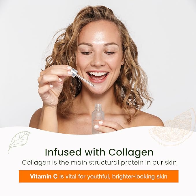 Vitamin C Serum For Face With Collagen – Hydrating, Firming & Revitalizing – Fades Dark Spots, Smooths Fine Lines – Dermatologist Tested, Korean Skin Care, Vegan Clean Beauty – 1.69 Oz