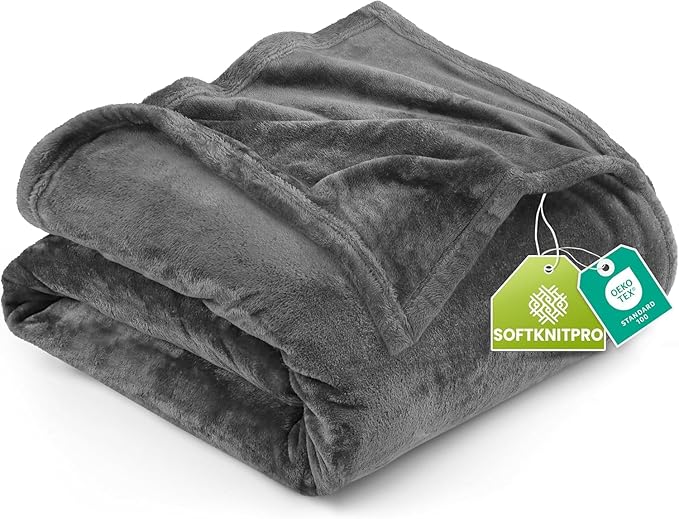 Utopia Bedding Ultra Soft Fleece Bed Blanket Full Size Grey (90x84 Inches) | Microfiber Plush Warm Lightweight Breathable Cozy Blanket Anti-Static, All Season Use, Gift for Women and Men