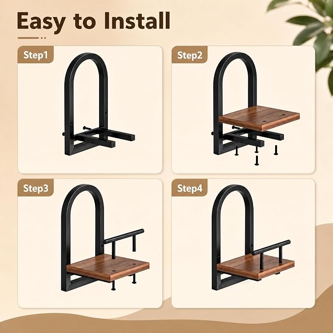 Amaoot Floating Shelves Set for 2, Wall Plant Holder Shelf, Wall Planters | Wall Planters for Indoor Plants, Hanging Shelves Wall Shelf Plant Holder for Living Room Decor, Bathroom, Bedroom, Kitchen