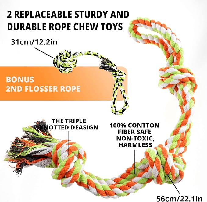 TRSMIMA Spring Pole Rope Toys - Spring Pole for Dogs
