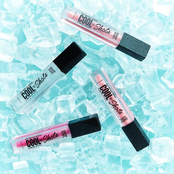 Soap & Glory Cool The Shots Plumping Lip Gloss Duo – Clear (4ml) & Nude Edition (4ml) – Hydrating & Cooling Lip Plumpers with Menthol & Vitamin E – High Shine, Vegan & Cruelty-Free
