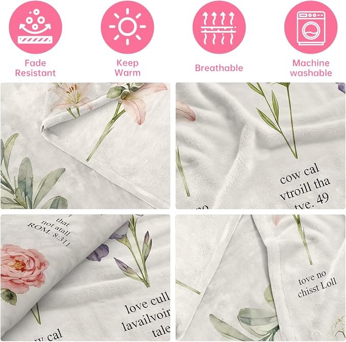 COMFAR Christian Gifts for Women Faith, Inspirational/Religious/Spiritual Gifts for Adults, Soft Throw Blankets for Women/Men, Personalized Blankets for Adults 50"x 60"