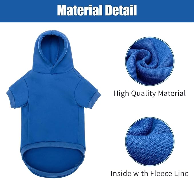 BINGPET Security Dog Hoodie, Pet Sweater Clothes with Leash Hole, Blue | Warm Dog Sweatshirt for Small Medium Large Dogs, All-Season Cold Weather Comfort & Fit, Soft Winter Hooded Pullover Outfit