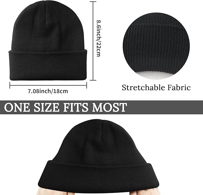 PFFY Unisex Beanie Hats for Men Women Knit Winter Beanies