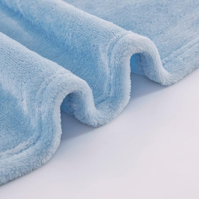 Light Blue Fleece Plush Throw Blanket 50"x70"for Couch Fuzzy Cozy Flannel | Super Soft Lightweight Microfiber Blanket for Sofa Bed bedroom Home Decor All Season,Birthday Gifts for Women Mom Adult