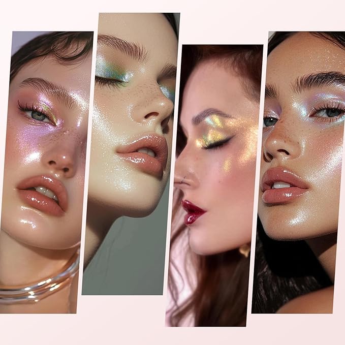 Color Nymph Gel Liquid Highlighters Chameleon Liquid Makeup Highlighter With Sponge Tip For Face Eye Body Cream Glint Highlighter - 02# Fluorescent Light Purple