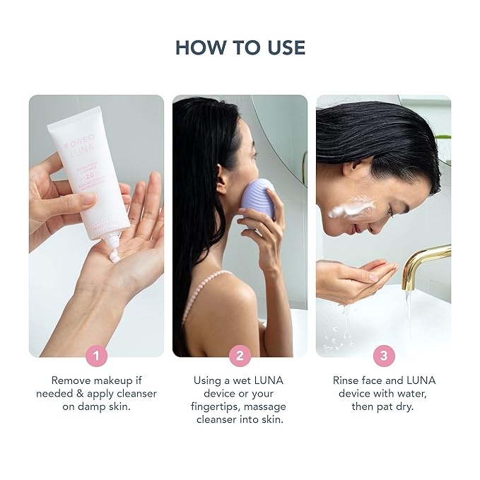 FOREO LUNA Micro-Foam Face Cleanser 2.0 - Exfoliating Face Wash - Pore Minimizer - All Skin Types Facial Cleanser - Travel Size - Vegan - Facial Skin Care Products with Vitamin E - 3.3oz