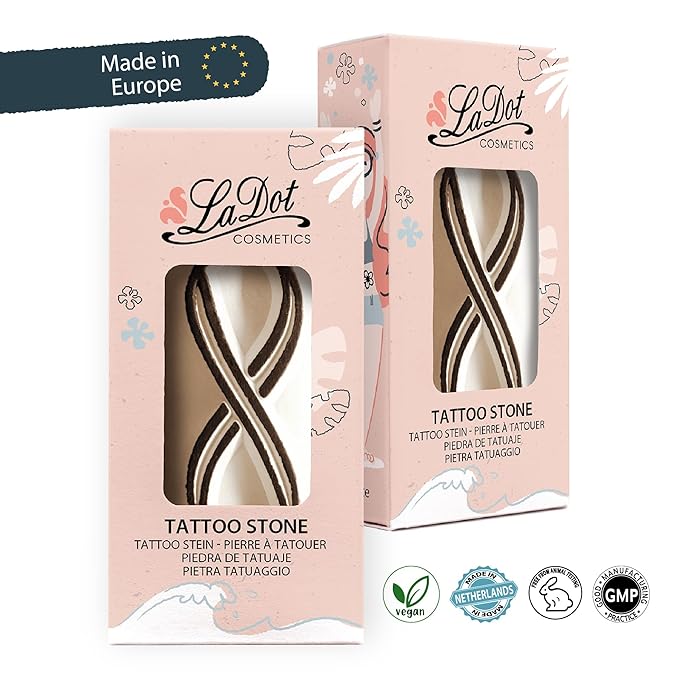LaDot Temporary Tattoo Stamp– Easy-to-Use Reusable Ceramic Skin Stamp for Creating Custom Temporary Tattoos – Fun Body Art Tool for Parties, Events, and Festivals (Infinity, Medium)