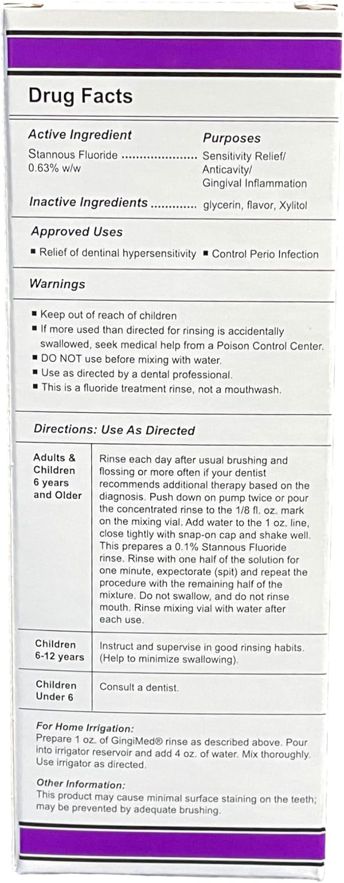 GingiMed .63% Stannous Fluoride Mouthwash with Xylitol | Alcohol-Free Fluoride Mouth Rinse | Periodontal Disease Treatment (Caribbean Ice - 10 Ounce)