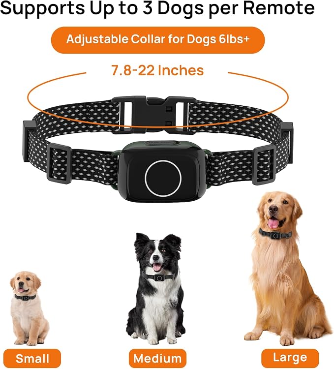 Fsitego Wireless Dog Fence System, 4‑in‑1 Electric Fence with Training Collar, Remote Control, Bark Control & Status Monitor, Waterproof Receiver for Medium & Large Dogs Outdoor Containment Vine 1