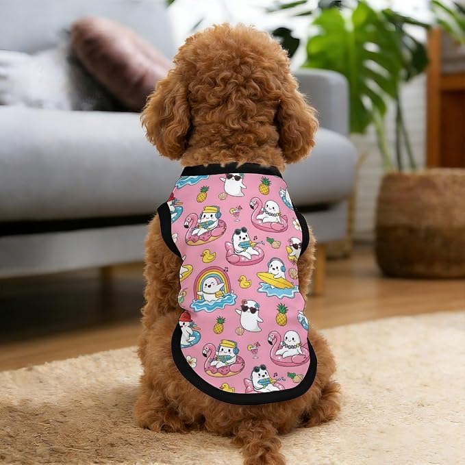 Halloween Pet Vest Spooky Pool Pet Shirts Large | cute boo Dog Shirt Vest cute pet Sleeveless Vests Ice Silk Dog T-Shirts holiday Dog Clothes Halloween Canine Wear