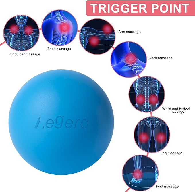 Massage Lacrosse Balls for Myofascial Release,Yoga Deep Tissue Massage,Trigger Point Therapy and Foot Plantar Fasciitis,Muscle Soreness Massager Ball (2Pack,Black)