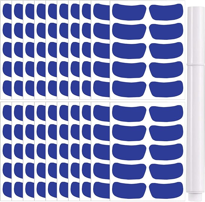 Sports Eye Black Stickers, 200 Pairs Breathable Eye Black Stick Strips for Sports Baseball Football Softball Lacrosse Fans on Game Day (Blue)