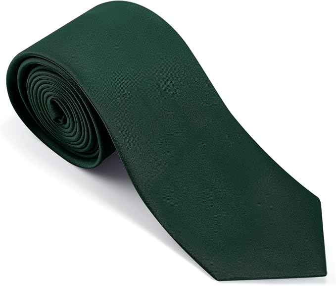 Black Tie Set in Gift Box Mens Solid Color 3.15" (8CM) Black Necktie and Pocket Square Set