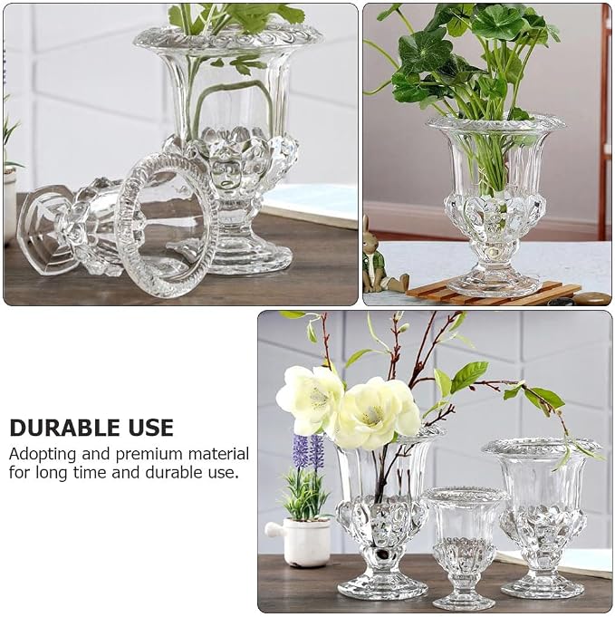 Glass Votive Holder 2 Pcs Glass Vase Ceramic Decor Tabletop Plant Stand Floor Vases Clear Vase for Flowers Home Ornament Transparent Household Flower Planter Air