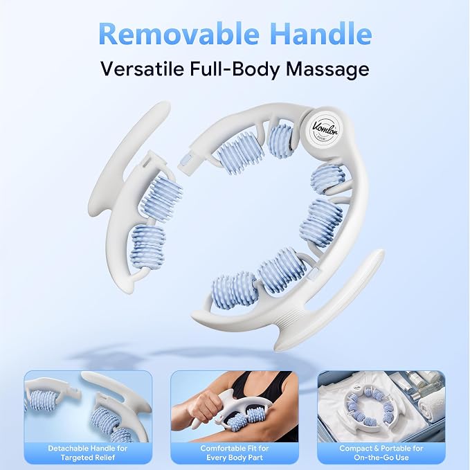 Cellulite Massage Tool - Lymphatic Drainage Tool for Deep Tissue Fascia Massage - Muscle Roller for Legs & Buttocks, Anti-Cellulite Massager for Body Contouring and Skin Smoothing（Blue）