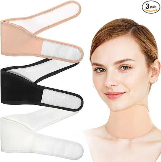 ElevateTech Castor Oil Pack for Thyroid Neck, 3 Pcs Reusable Organic Castor Oil Neck Wrap Compress Packs Comfort Flannel for Women Men Necks Care, Anti Oils Leak, Oils Not Included (White, Khaki,Black