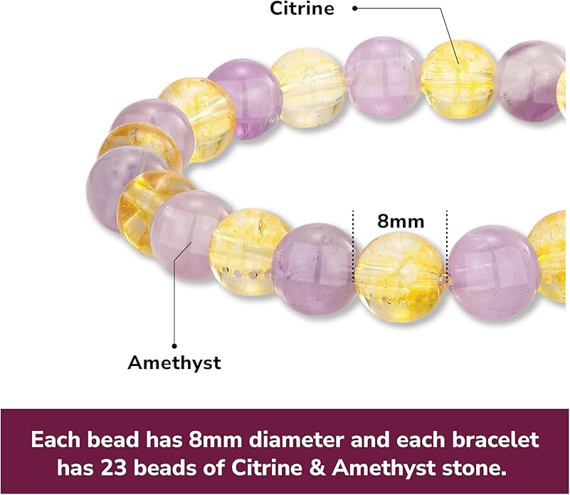 Crystal Vibe 8mm Beaded Bracelets For Women Men - Healing Crystal Bracelet - Adjustable Size
