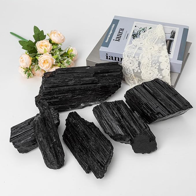 Large Raw Black Tourmaline Crystal Natural Rough Stone Healing Crystals for Meditation Reiki Energy Decoration 3-4lbs