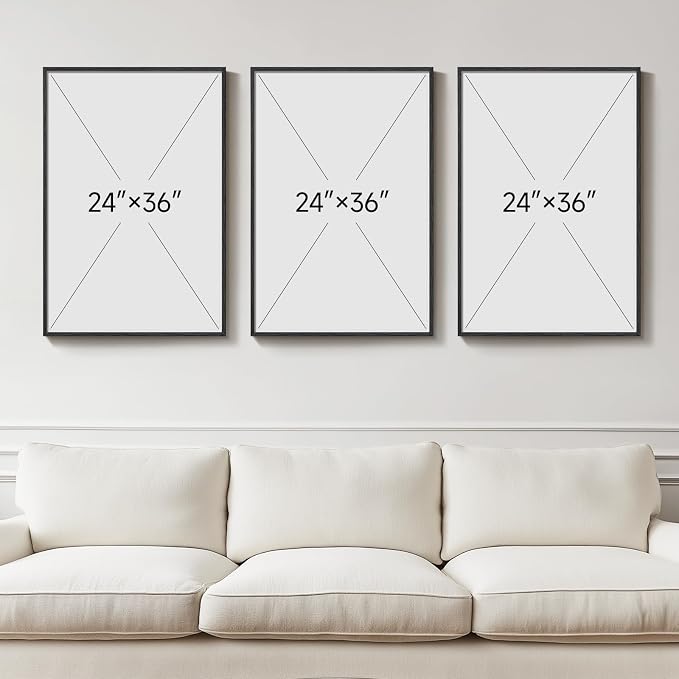 Large Framed Modern Luxury Wall Art for Living Room, 3 Piece 24x36 Inch | Black White Gold Art Prints , Crystal coating wall pictures, Contemporary pictures for bedroom dining room office hallway