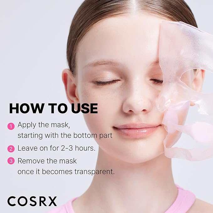 COSRX The Peptide Collagen Lifting Glow Hydrogel Face Masks Skincare 1 EA, Collagen Face Mask, Travel Essentials, Overnight Face Mask, Korean SkinCare