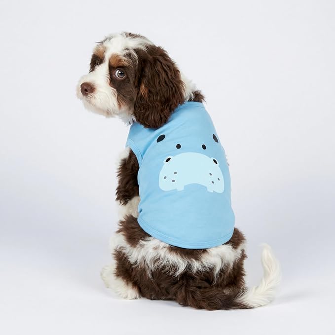 Fitwarm 3 Pack Hippo Sheep Koala Dog Shirt, Summer Clothes for Small Dogs Boy Girls, Funny Pet Outfit, Black, White, Gray, Blue, Small