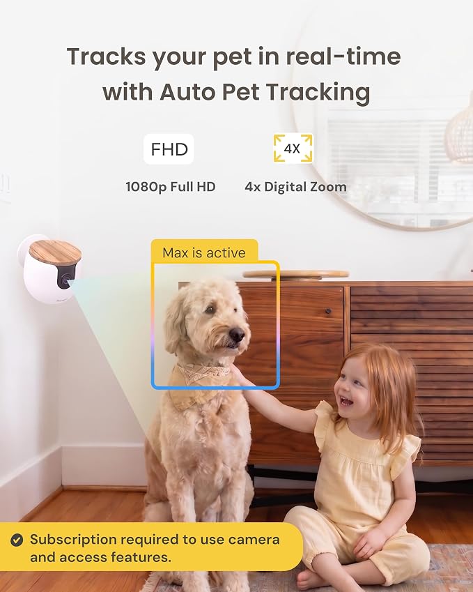 Furbo Mini Pet Camera: Home Security & Smart Alerts, Subscription Required | Stay connected with AI Pet & Home Safety Alerts, Mountable 130° Wide View, Video History, 2-Way Audio, Paid Plan Required