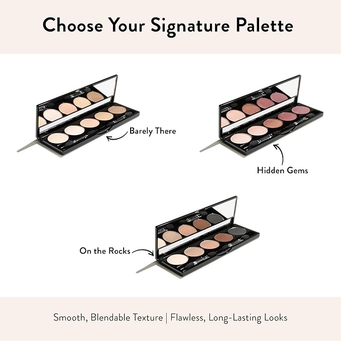 Juwel Cosmetics Eye Shadow Palette, Talc-Free Highly Pigmented Pressed Powder, Eye Makeup Palette that Blends Perfectly, 5 Shades of Paraben-Free and Sulfate-Free Eyeshadow, Hidden Gems