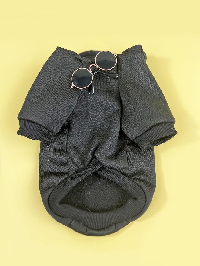 3Pcs Dog Hoodie Cat Apparel Dog Custume Set with Necklace and Sunglasses Pet Clothes for Puppy Small Medium Dogs Cats Multicolor M