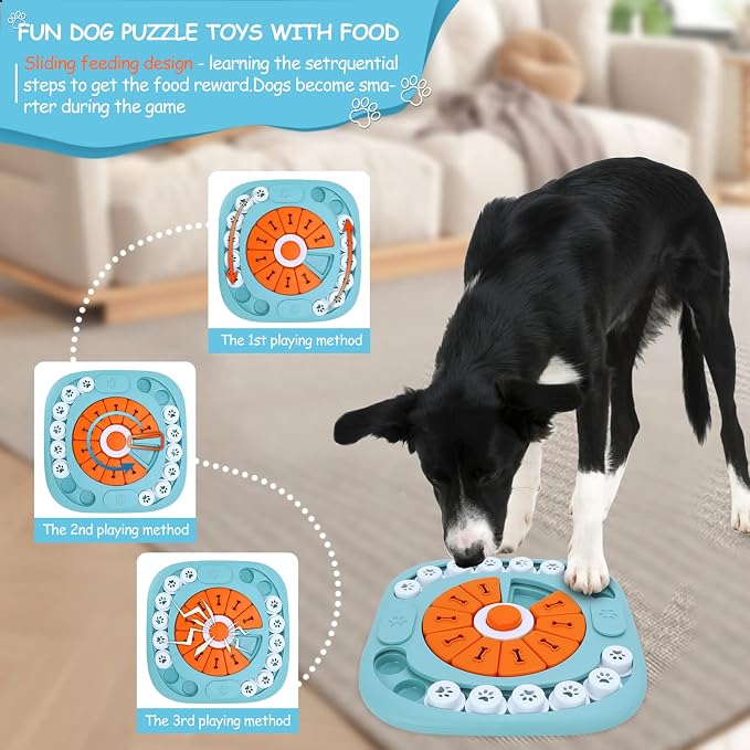 FOXMM Dog Puzzle Toys,Interactive Treat Puzzle Dog Toy for IQ Training | Mental Stimulating, Squeaky Design for Large, Medium, Small Dogs