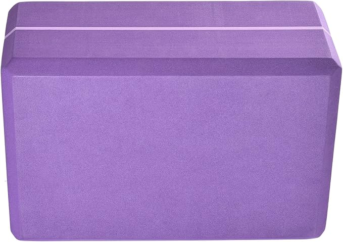Hugger Mugger 4 in. Foam Yoga Block - Strong and Stable, Beveled Edges for Comfort, Most Favored Block Size, Helps with Alignment and Support in Many Poses