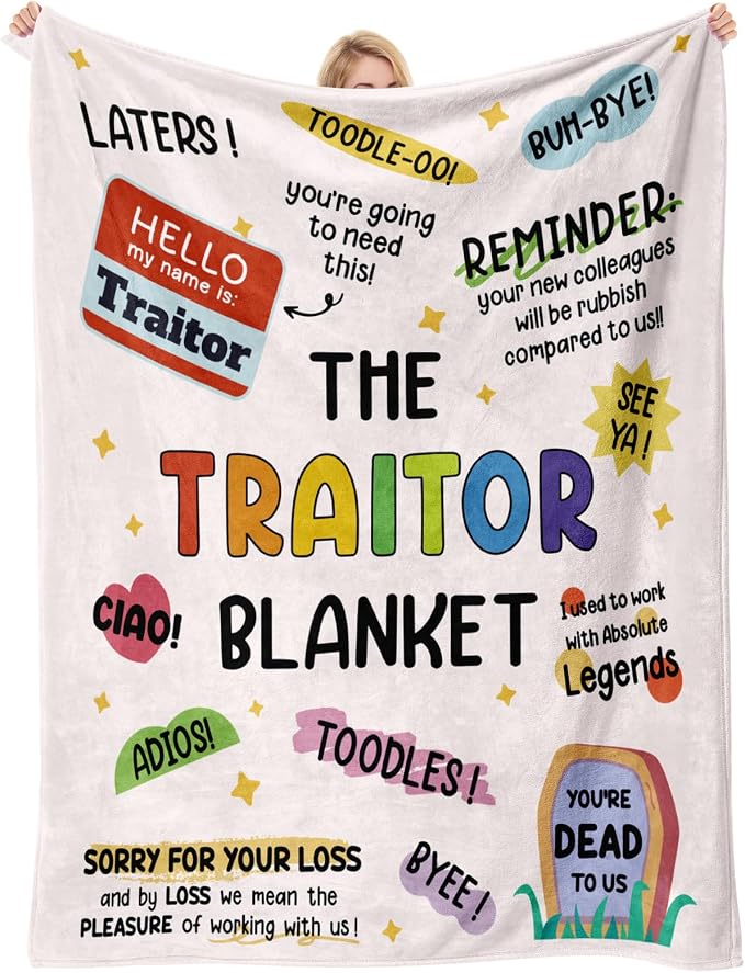 Farewell Gifts for Coworkers, Coworker Leaving Gifts for Women, Men | Traitor Blanket 80" X 60", Goodbye&Going Away Gifts for Coworkers, Work Besties Gift, Leaving Gift for Teacher Nurse Boss