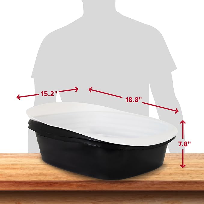 Arm & Hammer Large Sifting Litter Box Scoop Free Cat Litter Tray with Microban, Made in USA | Antimicrobial product protection, ideal for indoor felines, simple lift, shake and pour cleanup, helps keep odors in check
