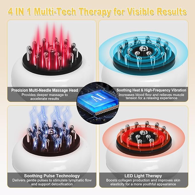 Lymphatic Drainage Massager & Anti Cellulite Massage Tool, Body Sculpting Machine Helps Reduce Stretch Marks & Cellulite, Ideal Pain Relief Devices for Sciatica Nerve, Legs, Arms, Belly