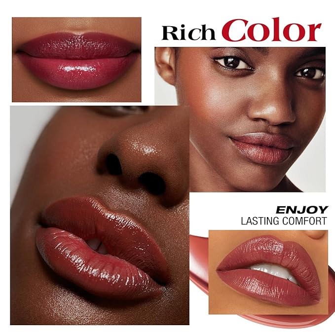 Jolilab 4 Colors Cream Texture Lip Gloss Set - Highly Pigmented,Hydratingg, Moisturizing Makeup for Women（#4+5+8+10）
