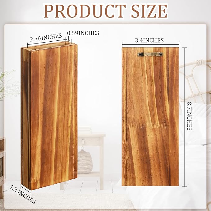 Nuanchu 6 Pack Wood Wall Planter Wooden Hanging Planter for Dried Flowers and Artificial Greenery Plants Wooden Pocket Vase Farmhouse Wall Decor for Indoor Hydroponics Plants (Natural, Wood Style)