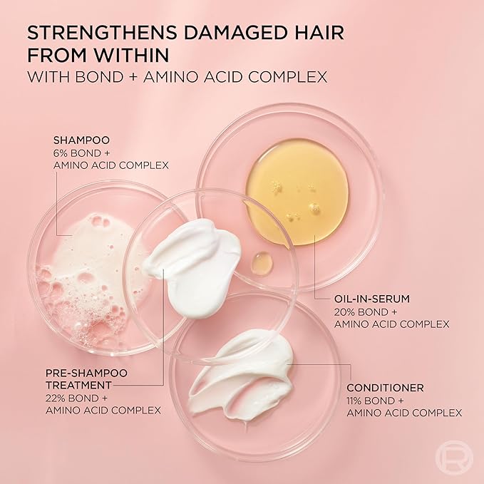 L'Oreal Paris Sulfate Free Bond Repair+ Shampoo, Hair Shampoo with Amino Acid Complex, Strengthens and Repairs Damaged or Color Treated Hair, EverPure, 23 Fl Oz (Packaging May Vary)