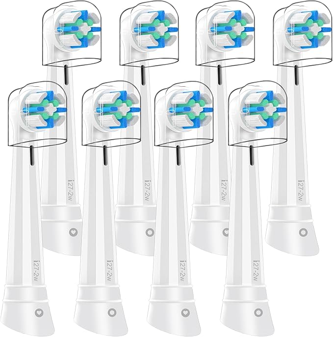 IO Replacement Heads Compatible with Oral B iO 2/3/4/5/6/7/8/9/10/Deep Clean Electric Toothbrush, Brush Heads Compatible with IO for Teeth Clean (8 White)