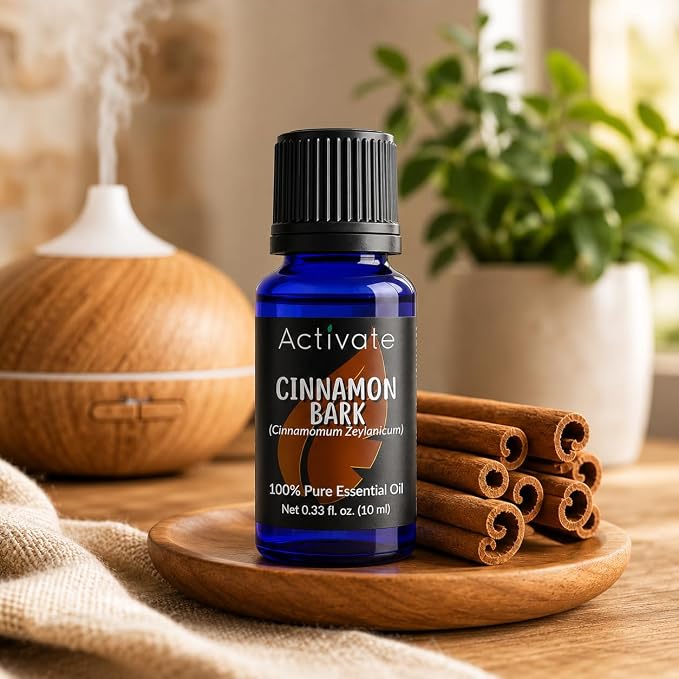 Cinnamon Bark Essential Oil 100% Pure Steam Distilled Ceylon Cinnamon Oil (Cinnamomum zeylanicum) for Diffuser, Aromatherapy, DIY Soap, Candles, Home Fragrance & Craft Projects, 10 mL33