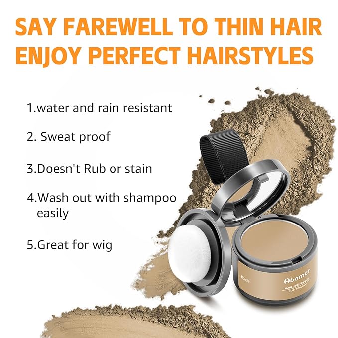 Root Touch Up Instantly Gray Hair Coverage Hairline Powder, Conceal Hair Loss and Thinning for Women and Men, Hair Fibers (Blonde)