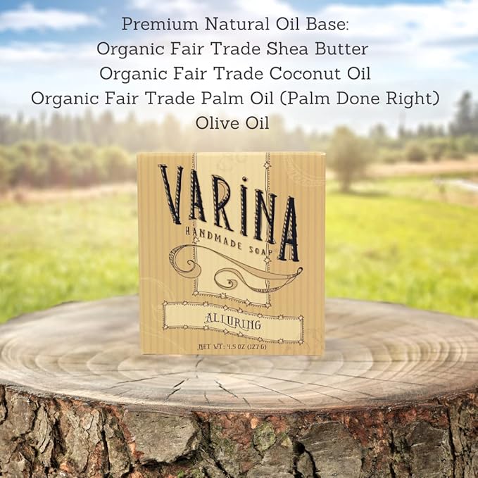 Natural Alluring Bar Soap - Gentle Cleansing for Sensitive Skin, Floral - 3 Pack