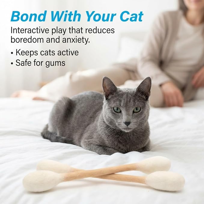 Glaciart One XXL Swabs Cat Toys with Catnip - 2 Pk | Durable for Chew, Cute Cat Toys Interactive Kitty for Boredom, Exercise, & Play | Filled w/Organic Catnip for Anxiety & as Digestive Aid